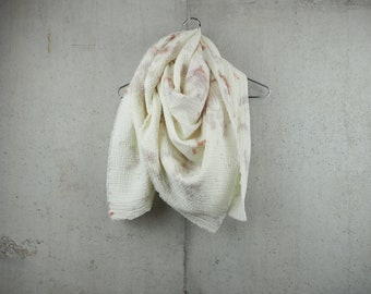 Square Neutral Tie Dye Cotton Gauze Scarf