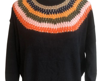 Pullover Sweater with Crochet Detail