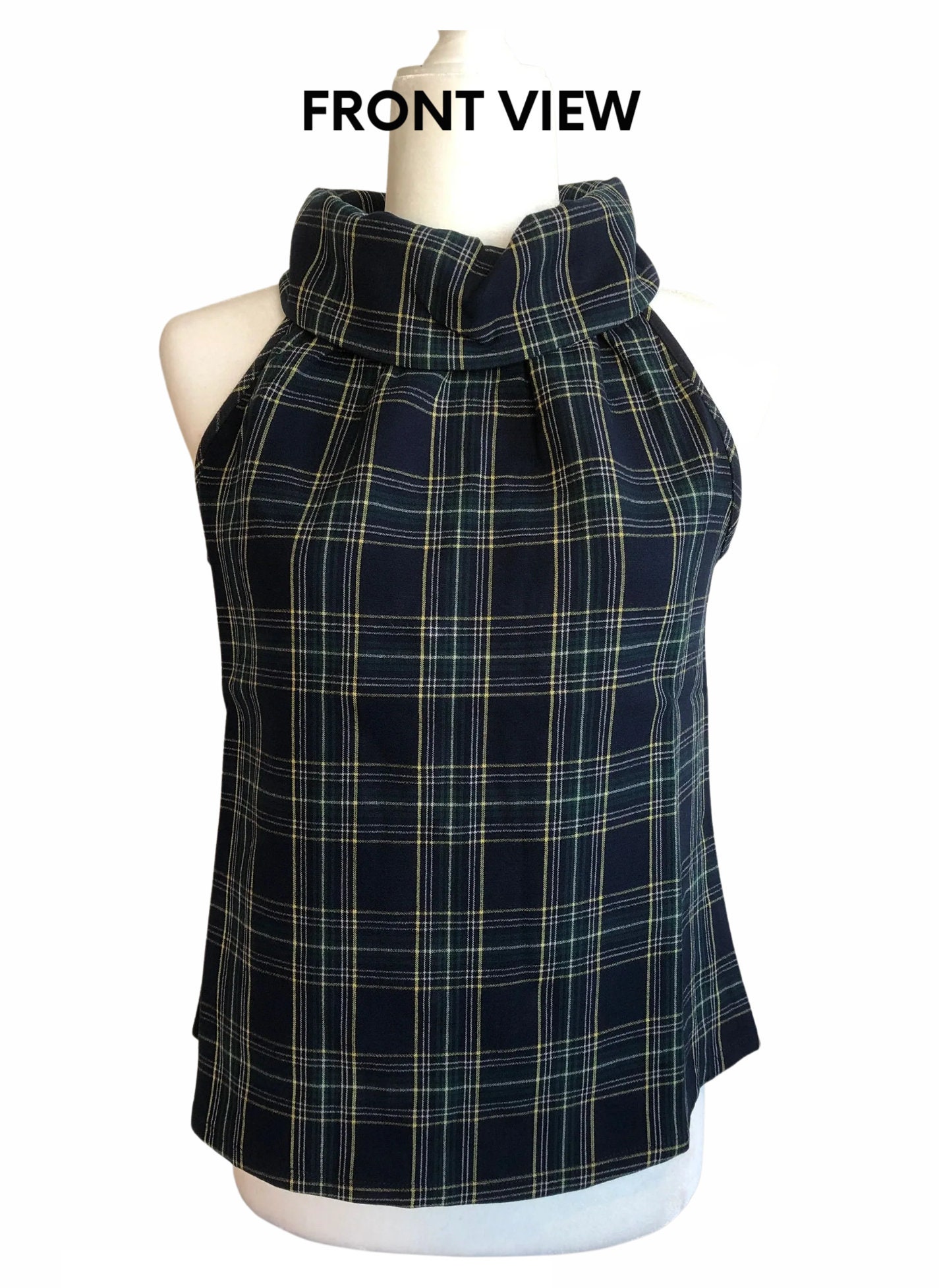 Blue Mock Neck Top - Etsy