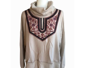 Soft Knit Sweatshirt with Embroidery