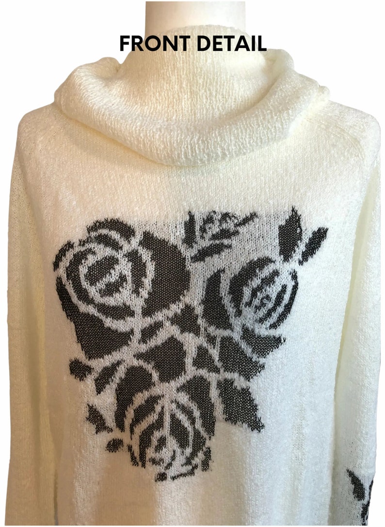 Cowl Neck Sweater with Flower Detail image 2