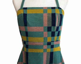 Blue Plaid Halter Top