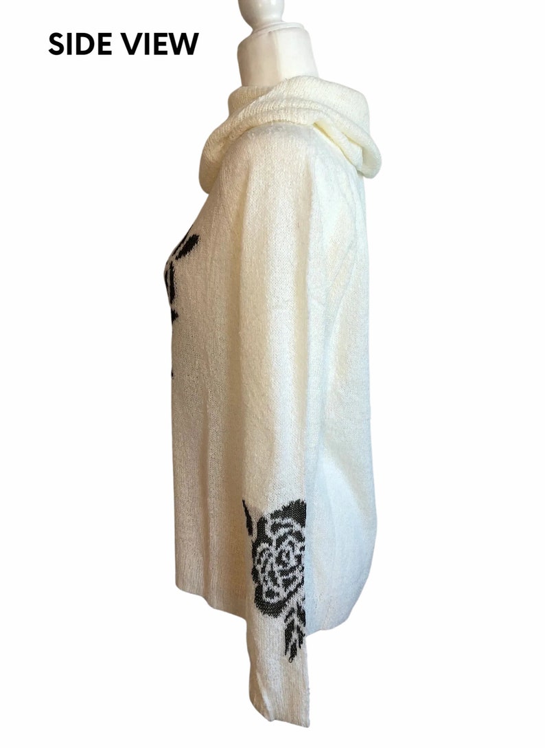 Cowl Neck Sweater with Flower Detail image 3