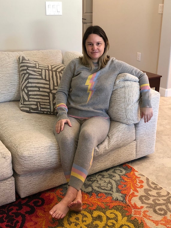Distressed Lightning Bolt Sweater - Etsy