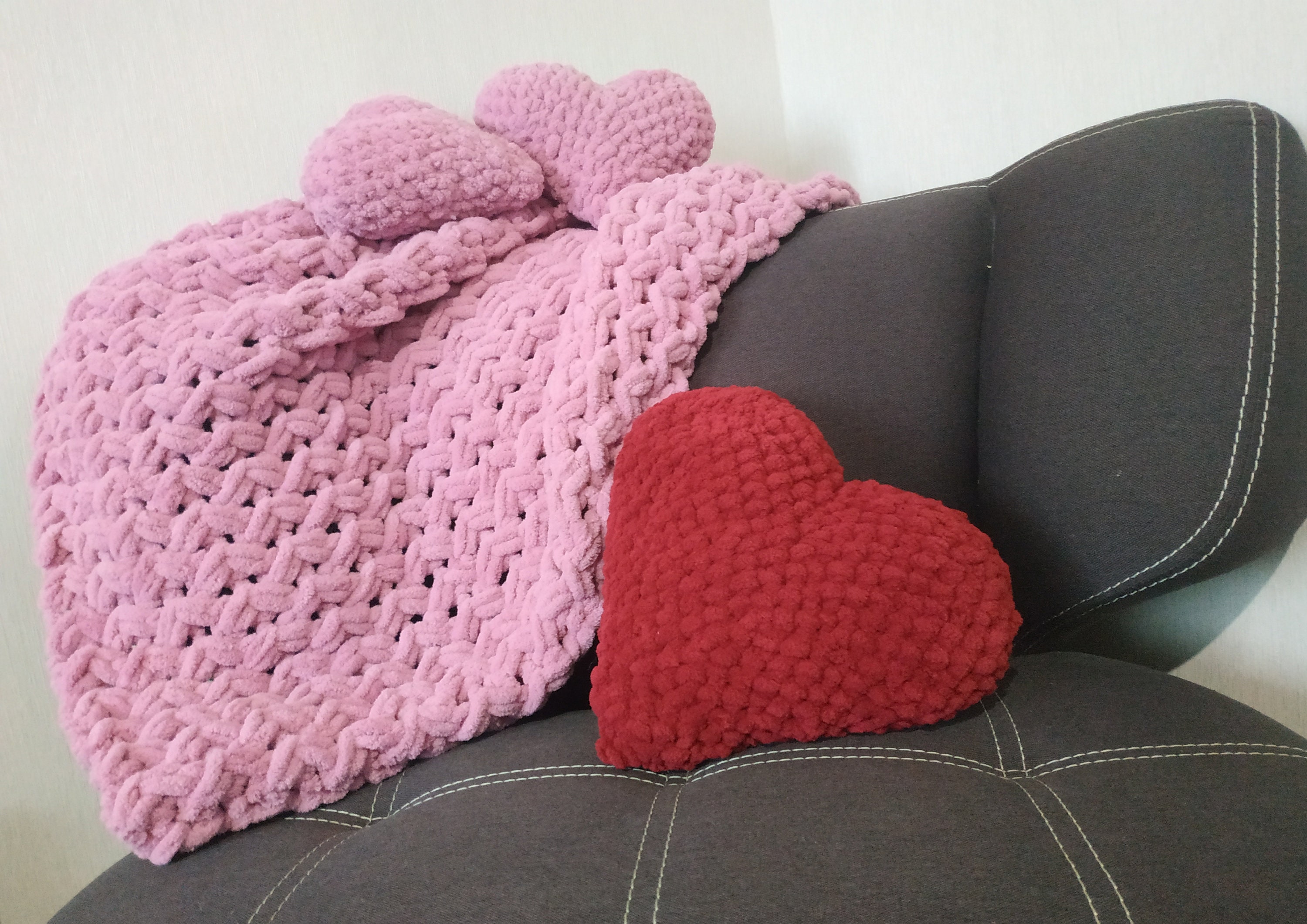 Chunky knit pillow heart Personalized heart shaped pillow Etsy