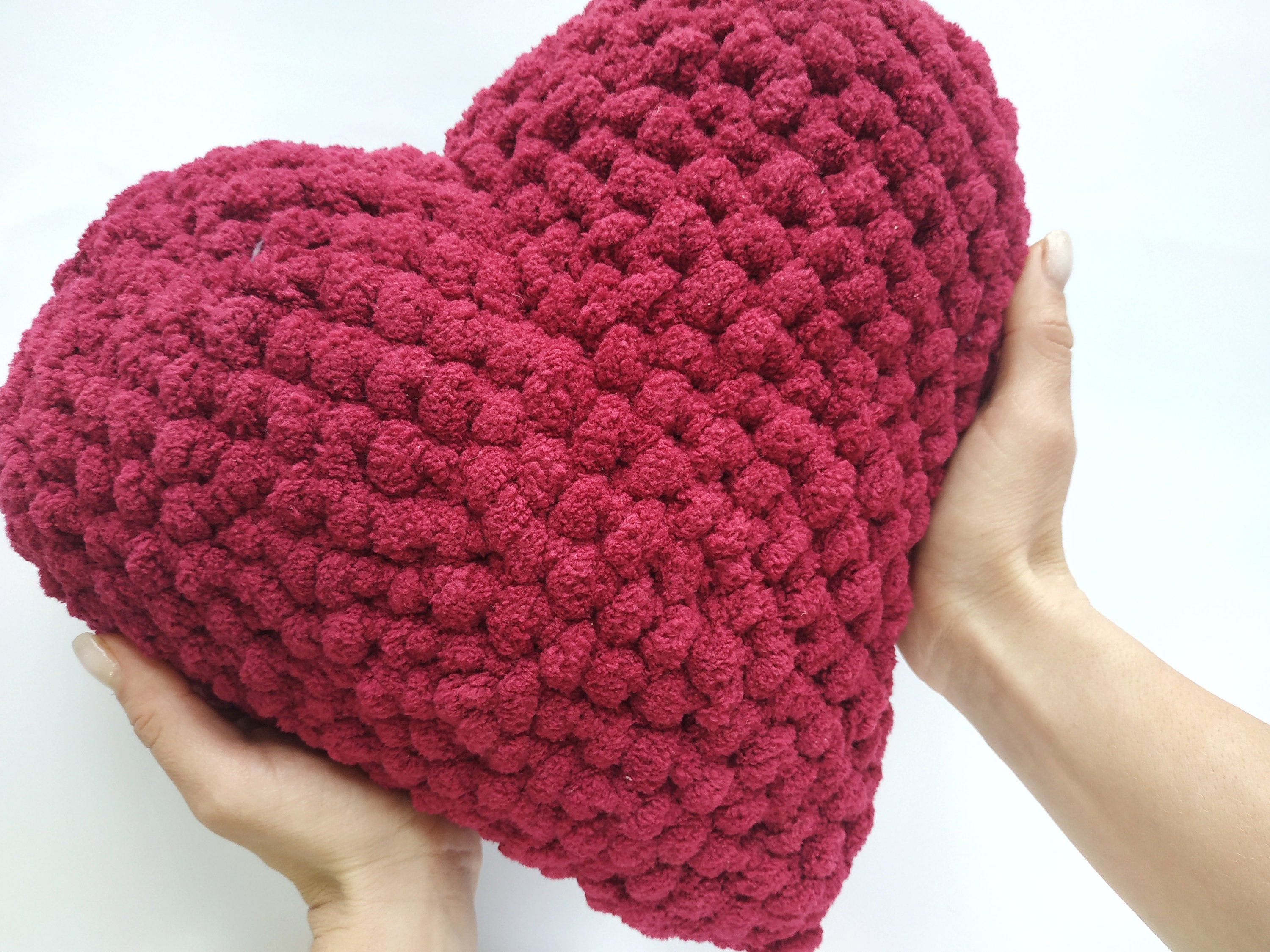 Chunky knit pillow heart Personalized heart shaped pillow Etsy