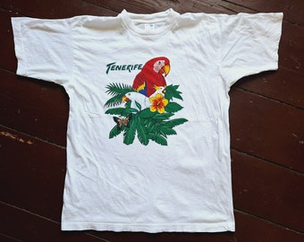 VTG T-shirt  The Family of Parrots , beautiful nature , Tenerife , size-M