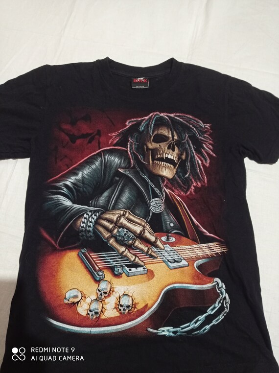 Rock Skeleton Playing Guitar metal 