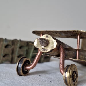 German Imperial Air Force.Trench Art WW1.Albatros.Fokker.Junkers E.I .Original Cartridge 1913.World War I.Airplane Red Baron