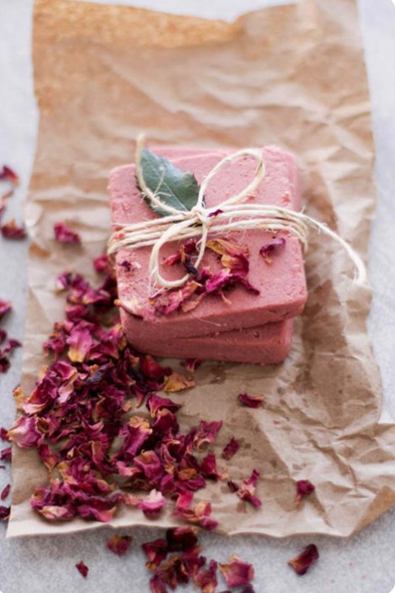Handmade All Natural Rose Petal Soap Bar Etsy