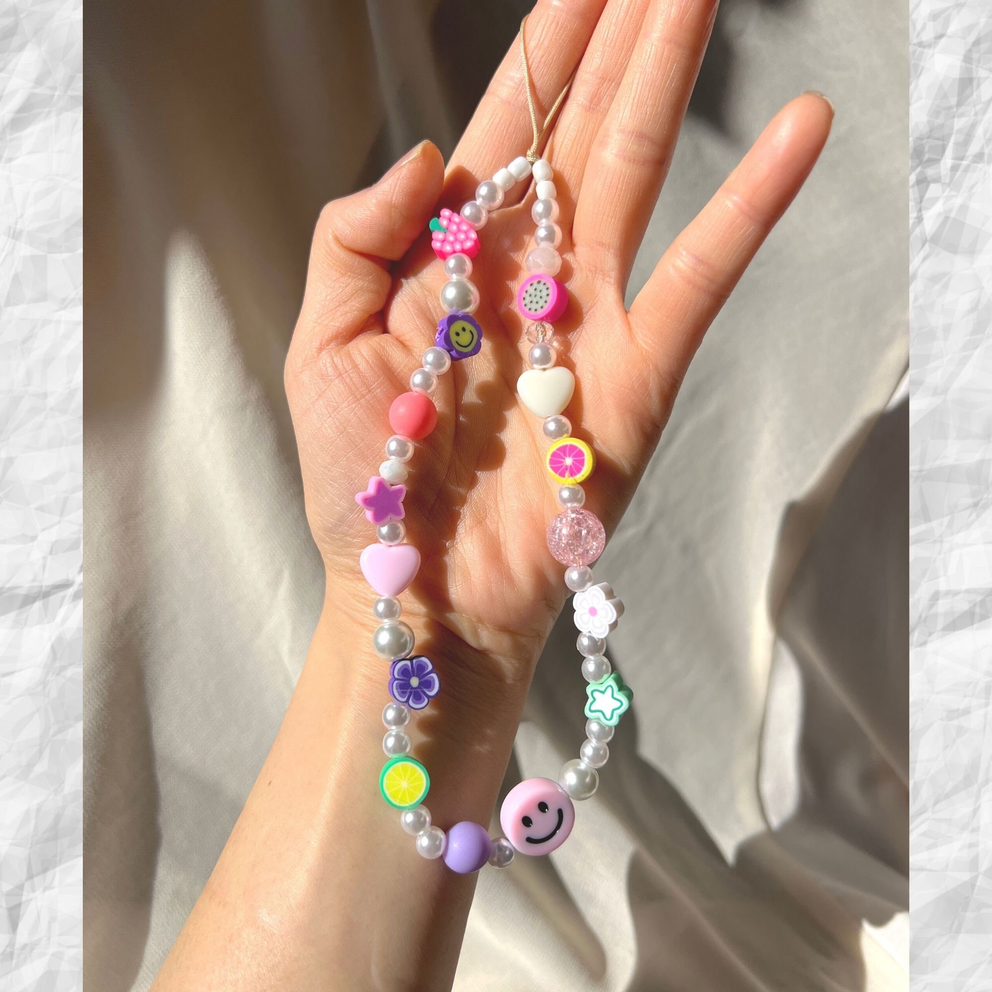 Colorful Fruits Flowers Phone Charms, Custom Phone Chain, Y2k Pearl Beads  Phone Strap, Personlised Phone Accessories, Click for More 