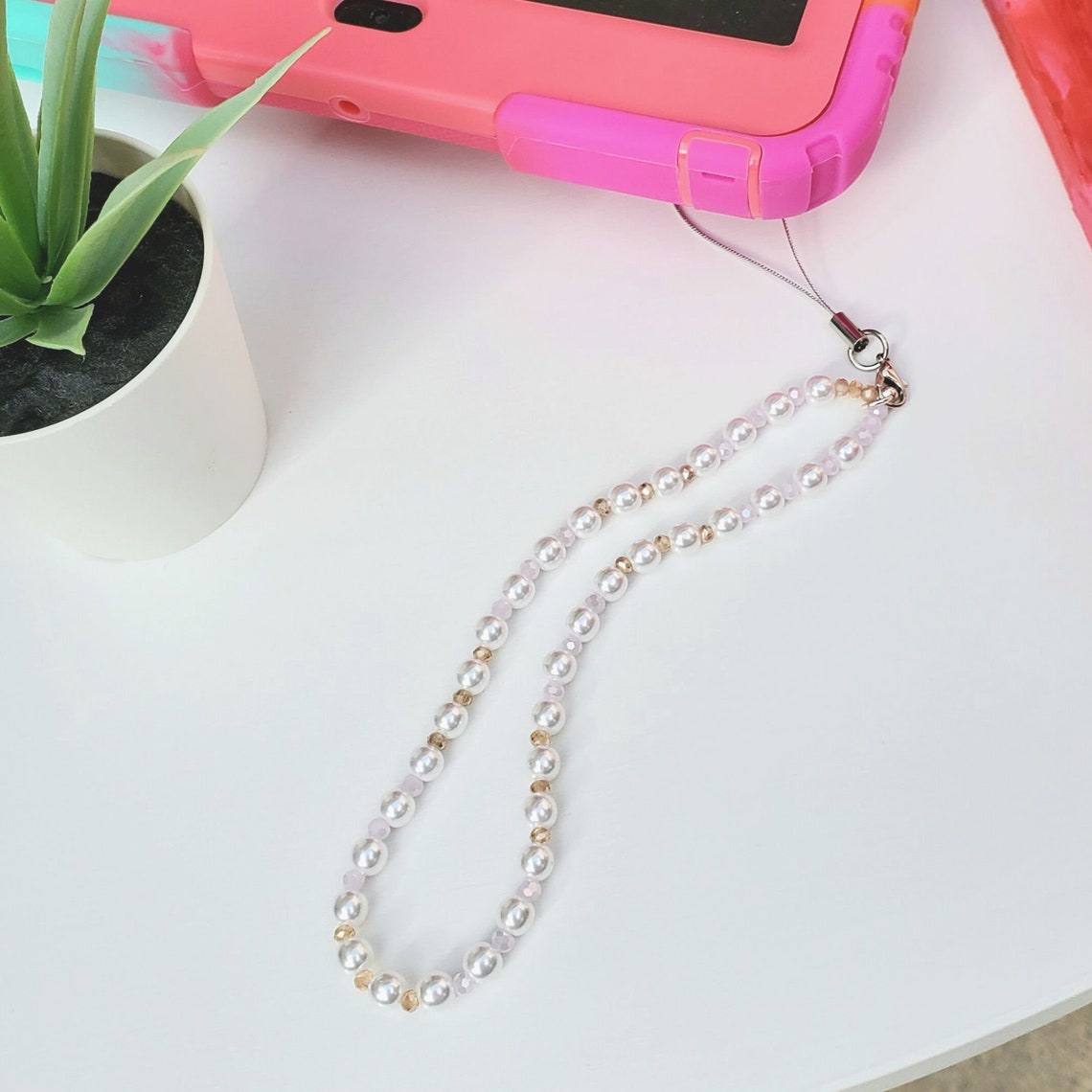 Charme De Téléphone En Pierres Naturelles LEEQBCR - Dragonne Mode Pour Femmes - Lot De 2