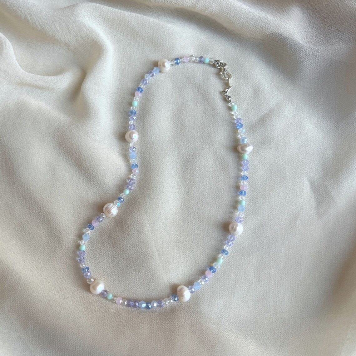 Pearl Beaded Necklace Choker Aesthetic Crystal Beads Choker - Etsy