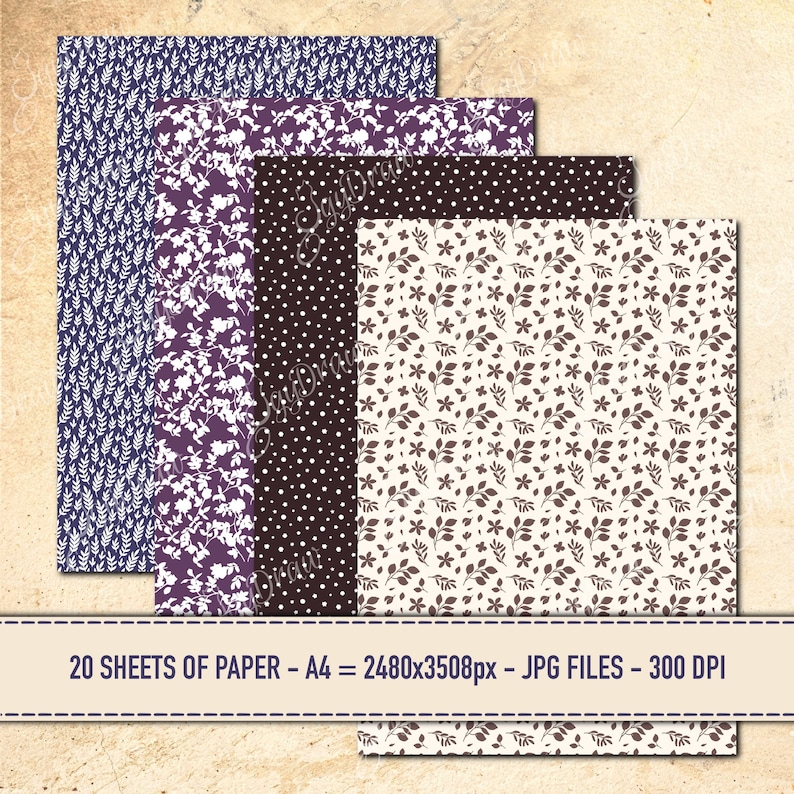 Printable Stickers, Junk Journal Kit, Digital Paper, 20 Pages + 9 ...