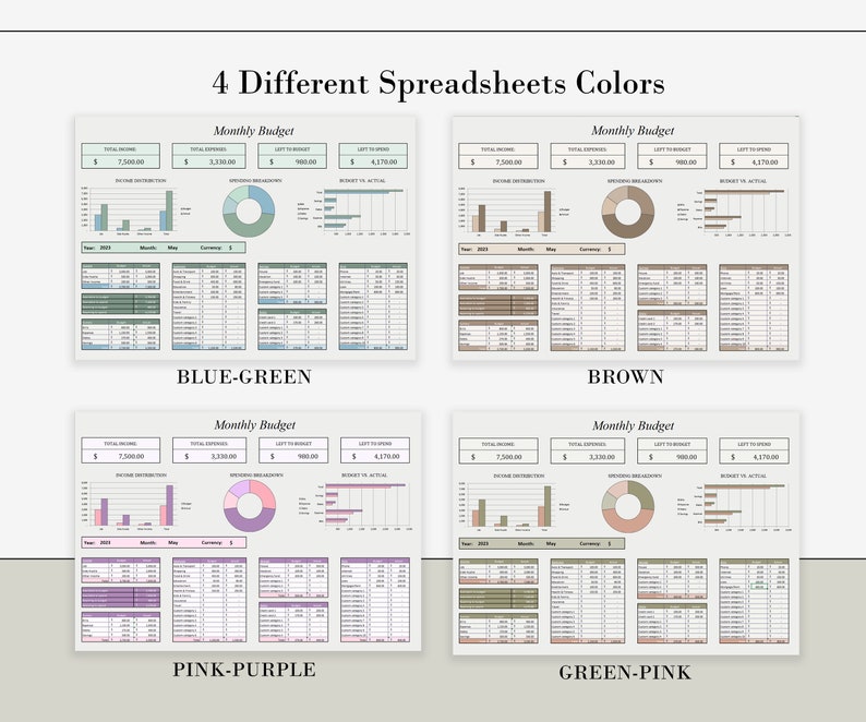 Excel Budget Template, Simple Monthly Budget, Finance Tracker, Excel Monthly Budget Spreadsheet, Budget Planner, Financial Planner for Excel zdjęcie 6