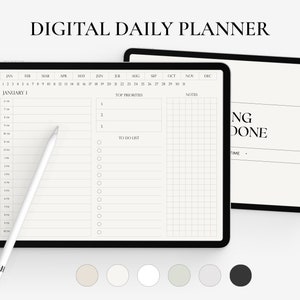 Digital Daily Planner, Landscape Digital Planner, iPad 365 day planner, Daily Schedule, iPad Planner, GoodNotes Planner, Notability Planner