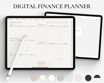 Digital Finance Planner, Budget Planner, Finance Tracker, Budget Template, Landscape Financial Planner, iPad Undated Budget Planner