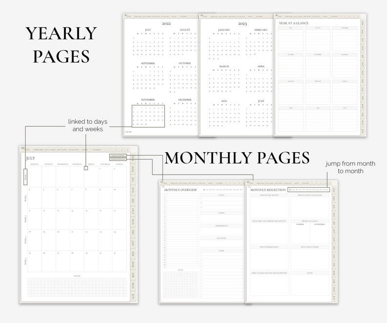 20222023 Student Digital Planner Goodnotes Academic Planner Etsy