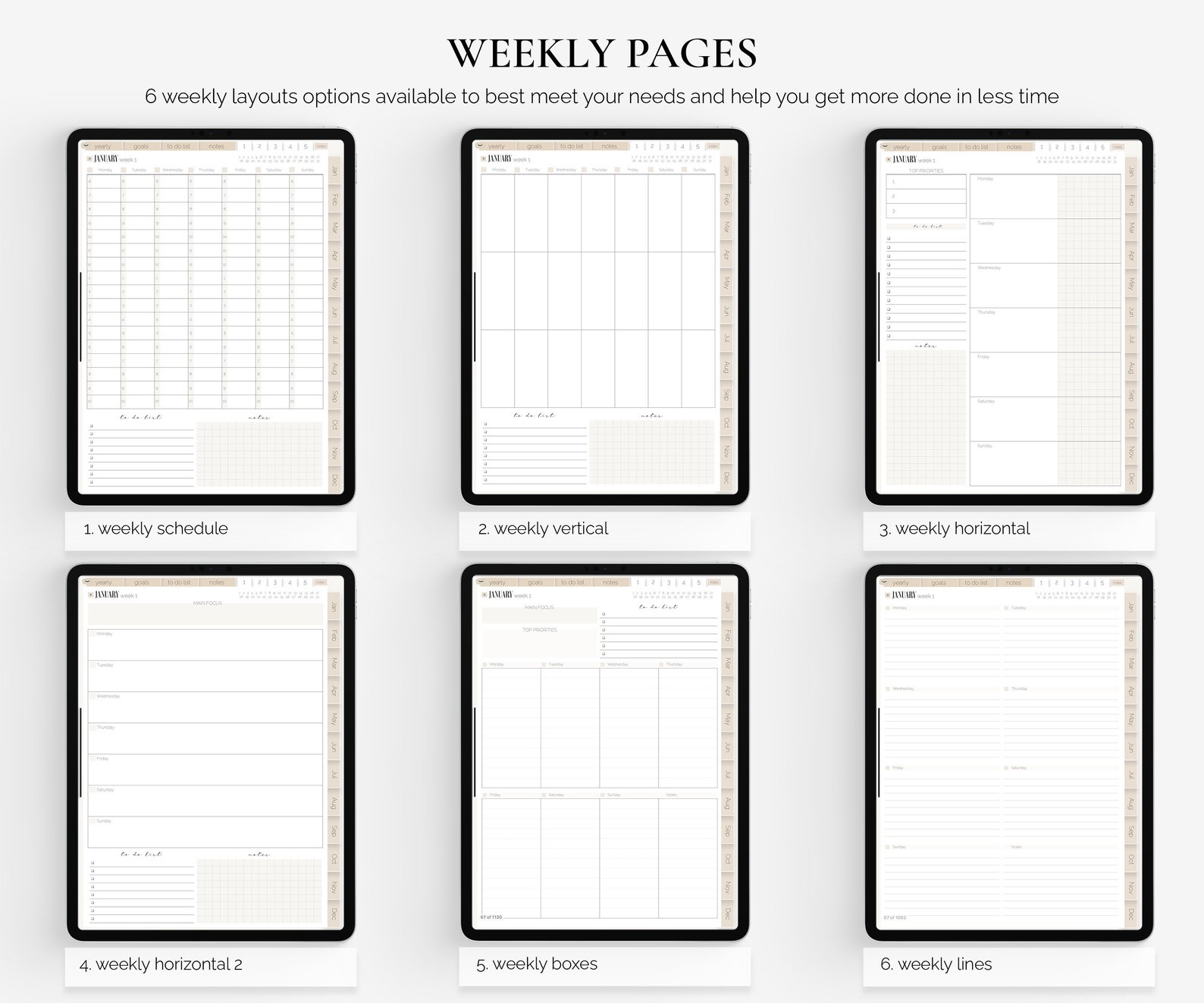 Undated Digital Planner Goodnotes Planner Ipad Planner Etsy