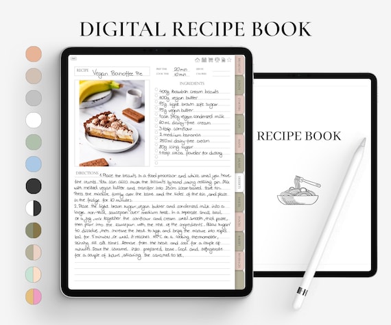 Digitaal Receptenboek Voor Goodnotes Notability Digitaal - Etsy Nederland