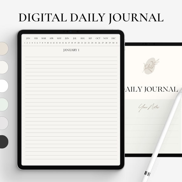 Digital Daily Journal, GoodNotes Journal, Diary Journal, 366 Daily Pages Journal, iPad Journal, Notabiliity Journal, Digital Diary