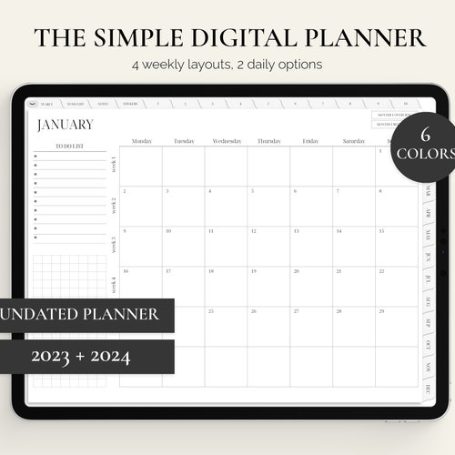 Undated Digital Planner 2023 2024 Goodnotes Planner Ipad Etsy