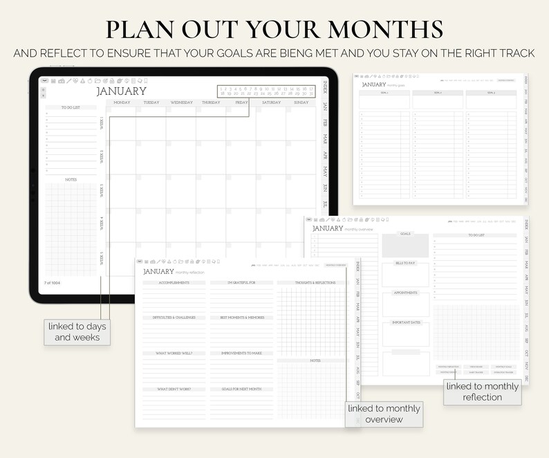 Undated Digital Planner 2023 2024 Goodnotes Planner Ipad Etsy