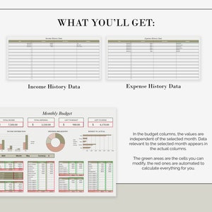 Excel-budgetsjabloon, eenvoudig maandelijks budget, financiële tracker, Excel maandelijks budgetspreadsheet, budgetplanner, financiële planner voor Excel afbeelding 2