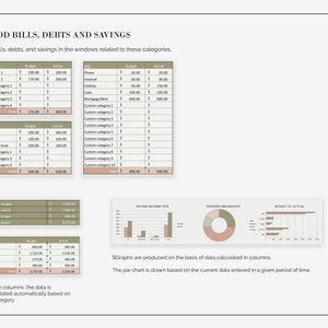 Excel Budget Template, Simple Monthly Budget, Finance Tracker, Excel Monthly Budget Spreadsheet, Budget Planner, Financial Planner for Excel zdjęcie 4