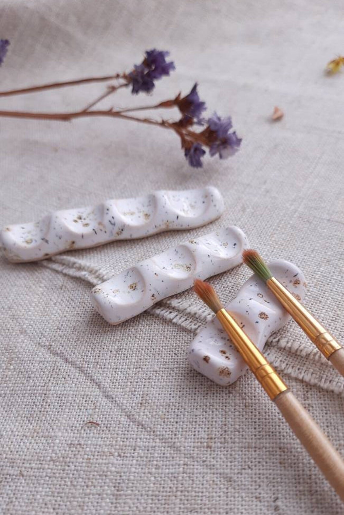 Ceramic brush rest/ Watercolor brush rests/ 234 sections Etsy