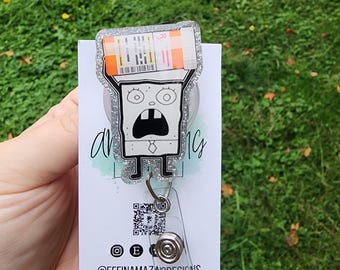 Doodle Bob Rx Funny Pharmacy Badge Reel: Glittered Retractable ID Holder