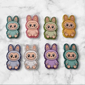 Labubu Monster Badge Reel: Glitter Acrylic Alligator Clip