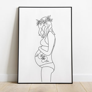 Arte em linha de bebês anjos gêmeos, impressão de perda de gravidez infantil, memorial de aborto espontâneo, perda de bebê, impressão de lembrança de bebê, impressão de arte de parede, arquivos digitais