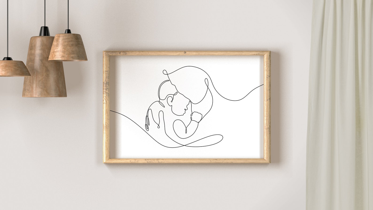 Mom and Baby One Line Art Single Line Drawing Mother and - Etsy