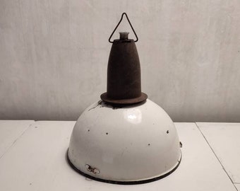Soviet scale industrial lamp 70s, Metal black and white lamp, USSR retro light, Industrial decor, Art deco lamp, Industrial decor Loft light
