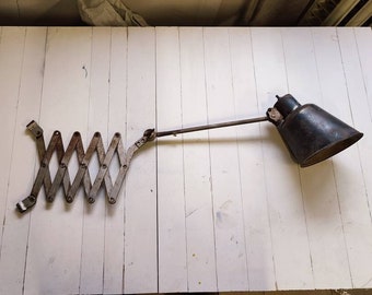 Soviet wall lamp / Metal lamp / Vintage table lamp / Retro light 70s / USSR lamp / Scissor lamp / Steampunk lamp / industrial lamp