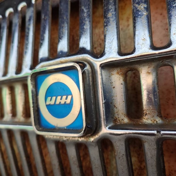 chrome-plated radiator grill of the Soviet "IZH" car of the 70s, vintage radiator grill, Copper patina, bar decor , man cave, wall hanging