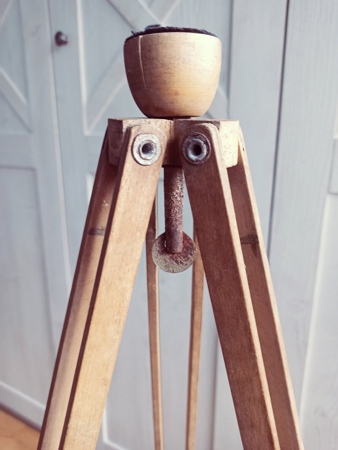 Soviet wooden folding tripod Antique wooden tripod Soviet Etsy