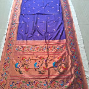 Elegant Soft Paithani Silk Saree,Meenakari Zari Weaving saree,Designer And Wedding Saree,Animal Print Saree