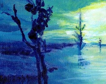 Acrylgemälde - Adarkar Wastes Studie von MTG