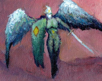 "Acrylgemälde - ""Platin Angel"" Studie von MTG."