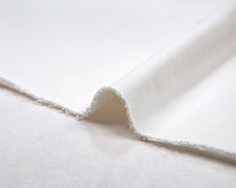 Off-White Cotton Blend Fleece Fabric: 74" Wide, 320gsm