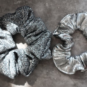 GLITTER, Scrunchie Set of 2, Handmade Women&#39;s Hair Scrunchie, Hair Scrunchies, Skinny Scrunchies, Large Scrunchies, Stylish Scrunchies