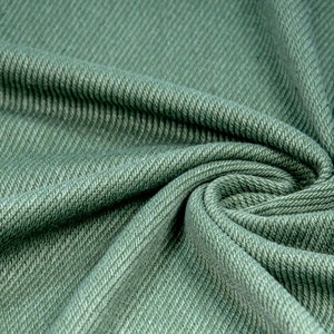 100% COTTON Fabric by the Metre, Khaki Green|3 Yarn Fleece-Diagonal Fabric|Fabric In UK|74&quot;(190 cms) Wide Per Metre|Top quality fabric