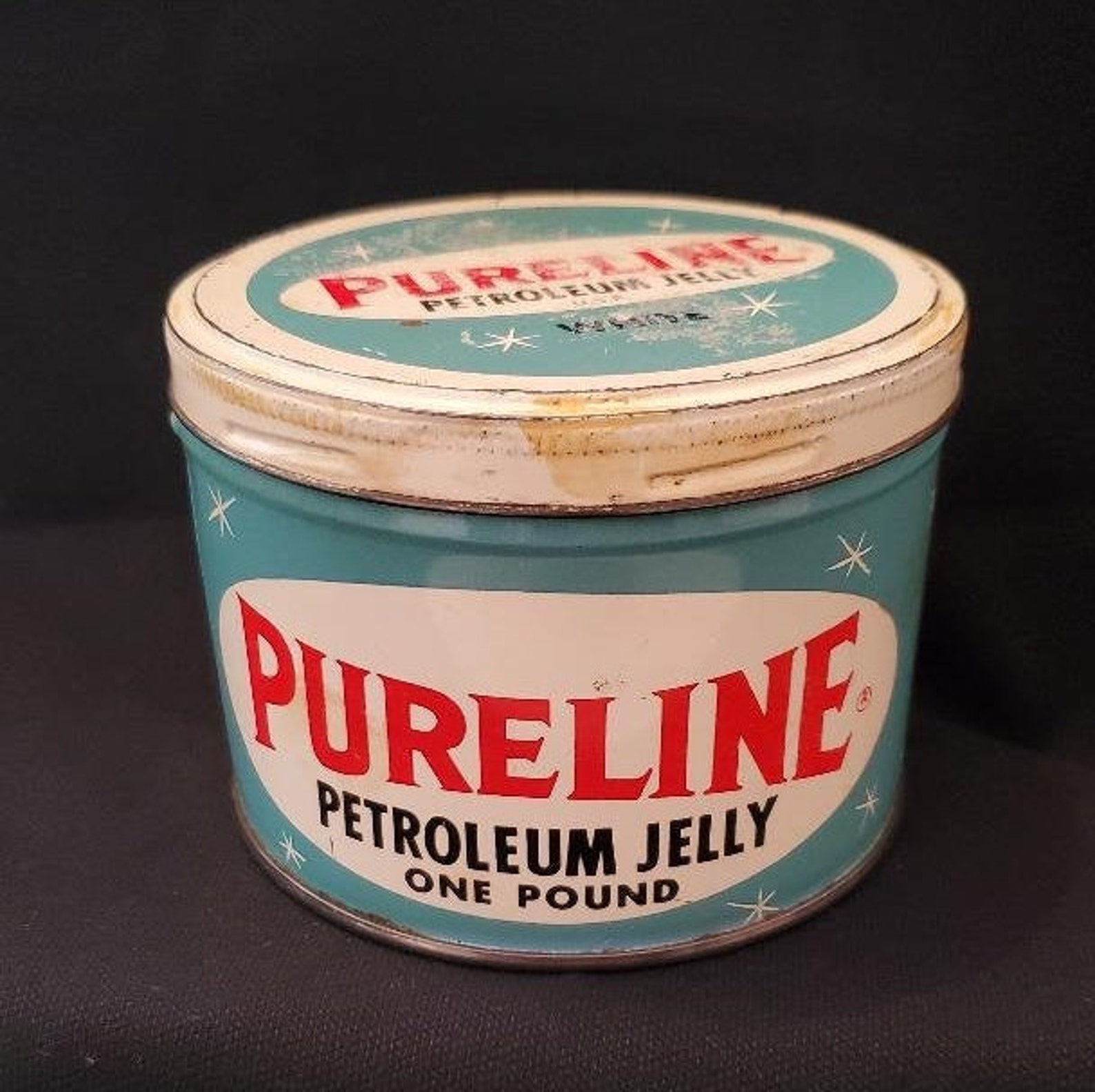Vintage Tin Midcentury Pureline Petroleum Jelly / Made In The USA