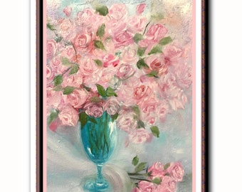 19.6 inches Yellow Roses Oil Painting Original Art Flowers Oil Painting Original Flower Impasto Art flower on Canvas 15.7