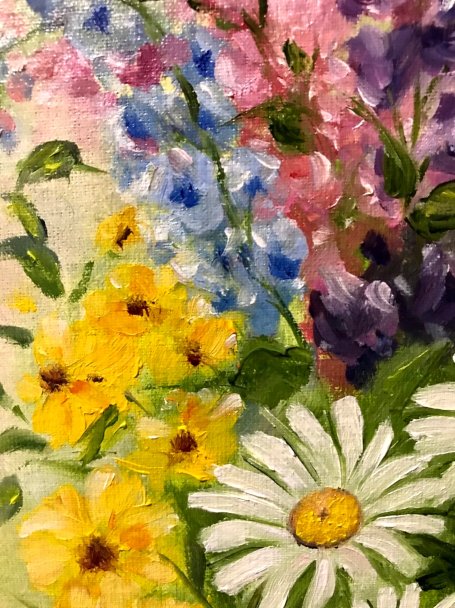 Daisy Oil Painting Original Artwork Flower Art on the Walls | Etsy