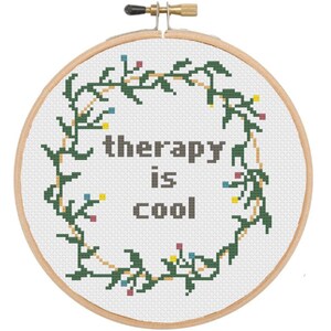 Kreuzstichvorlage - Therapie ist cool - PDF Sofort Download