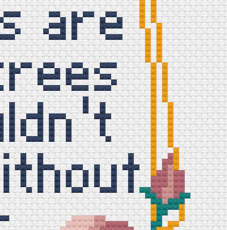 Books and Trees PDF Instant Download Cross Stitch Inspirational