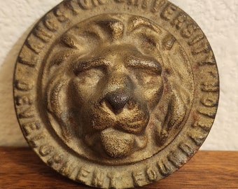 Cast Iron Lion Advertising Paperweight